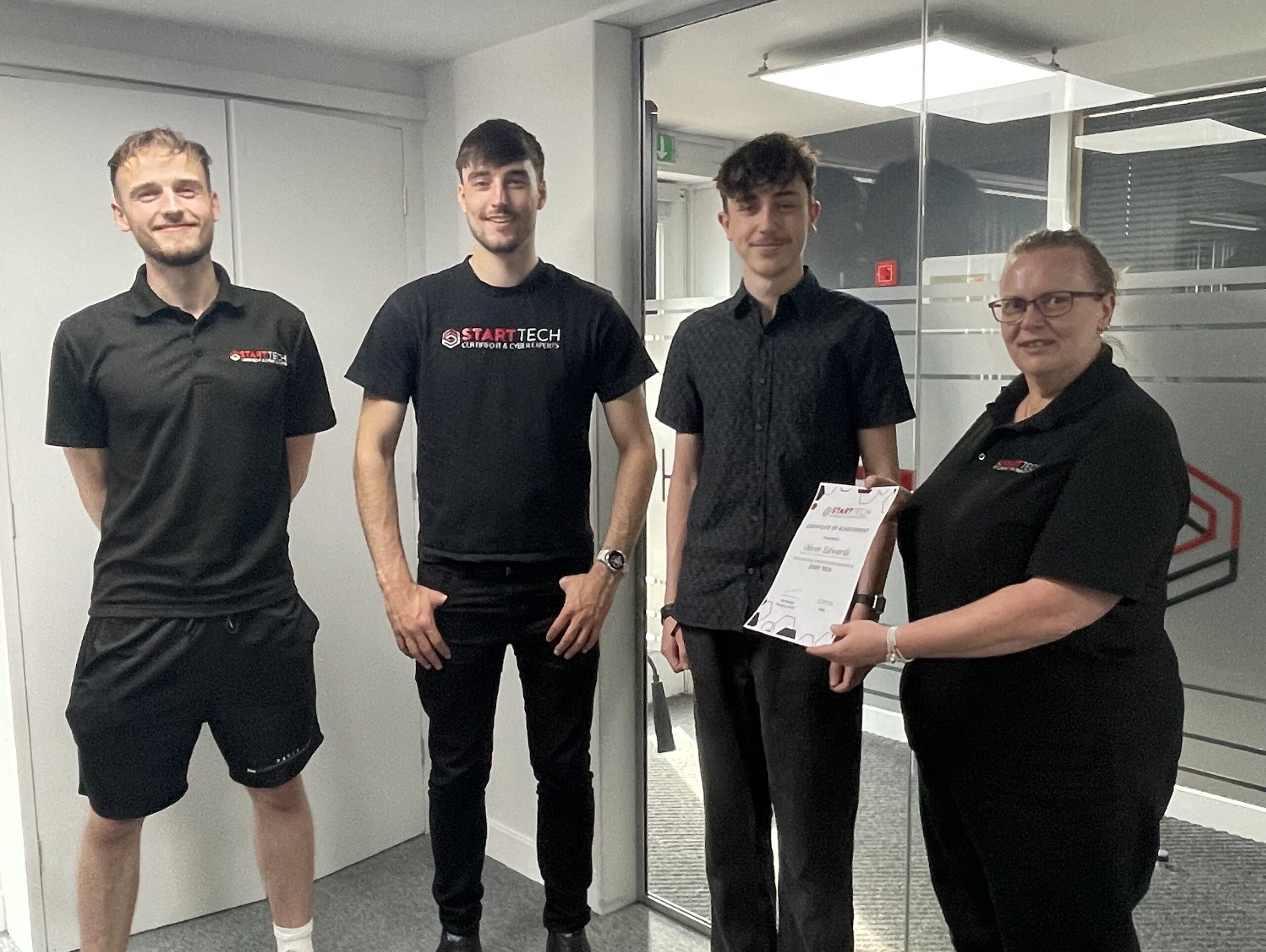 Three of the Start Tech team with a work experience placement
